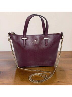 Kate Spade Cedar Street Harmony Mini Tote – Burgundy Saffiano Leather PXRU5975